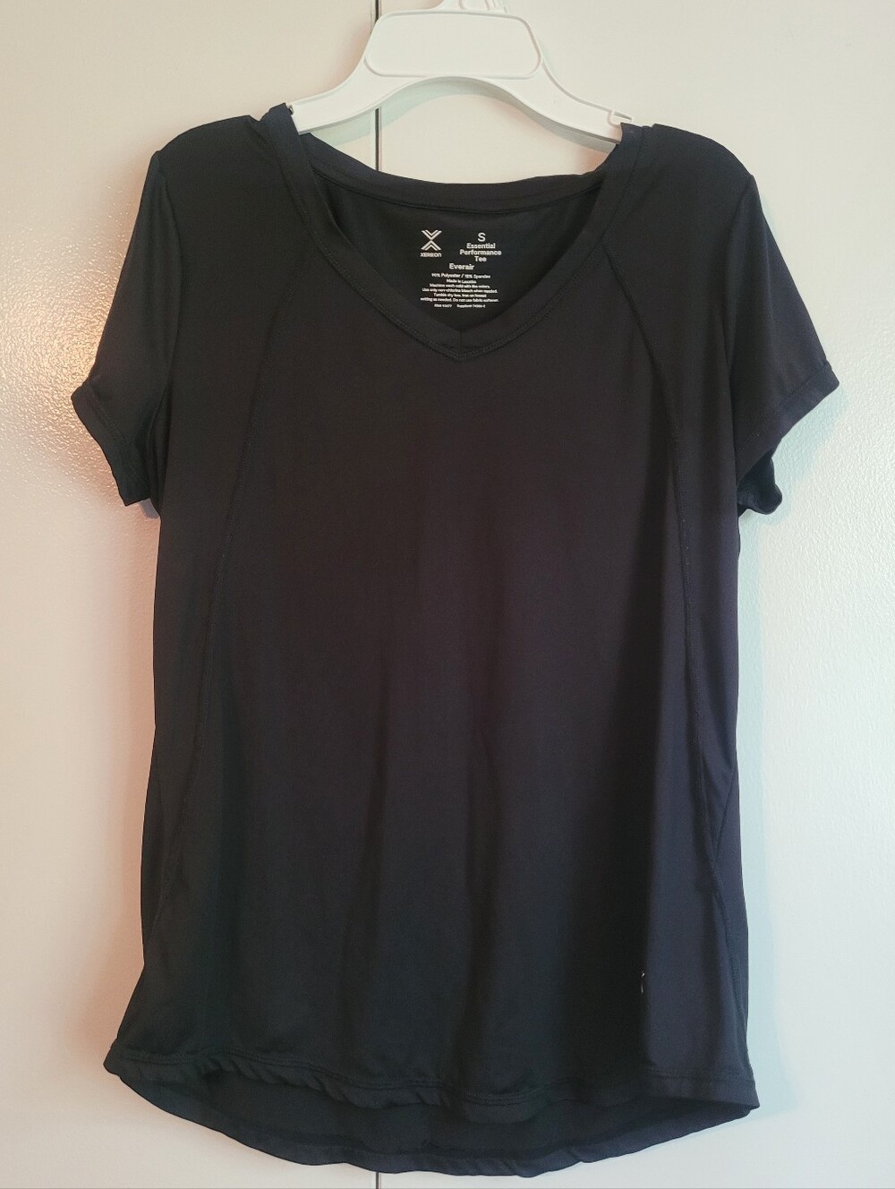 Everair Black V-Neck Short Sleeve Performance Tee